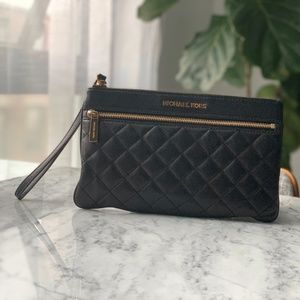 Classic Michael Kors Quilted Black Selma Clutch